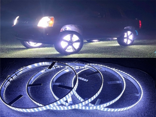 Triple Row 17.5 White Flash LED Wheel Lights